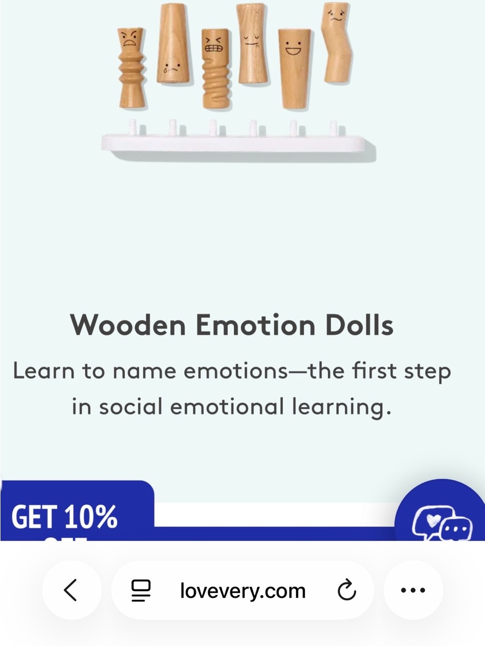 Wooden Emotion Peg Toy Set - Natural Wood